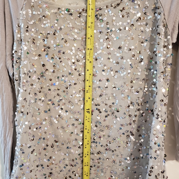 EUC Sz.M, Silver Sequined top, I believe it says Ludi? Excellent condition! - Picture 4 of 5